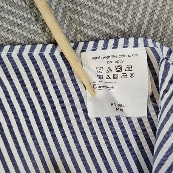 Lauren Ralph Lauren Long Sleeve Shirt Men's 15 32/33 Med Gray Stripe Stretch EUC - Picture 8 of 15